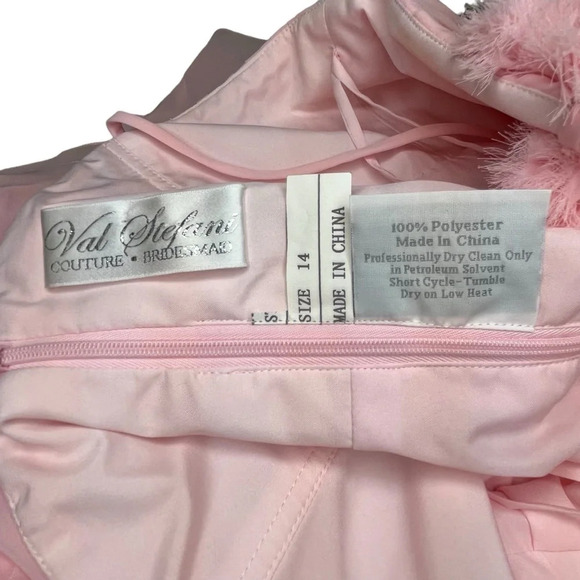 Val Stefani Pink One-Shoulder Sweetheart Neckline Formal Gown Size 14 - Picture 14 of 15